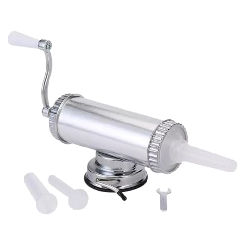 WurstfüLler Manuell,Wurstfüllmaschine Selbstgemachte Küche Aus Aluminiumlegierung, Handbetrieben, 2 Pfund, Wurstmaschine, Füllung Mit 3 Fülldüsen, Saugbasis von TUOYDJA