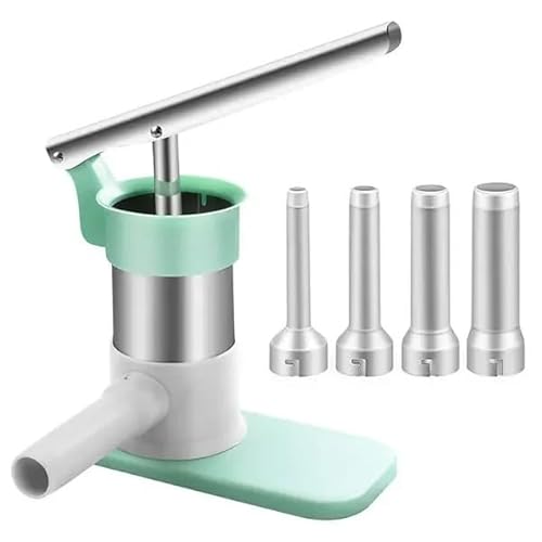 WurstfüLler Manuell,Wurstfüllmaschine Wurstfüllmaschine Mit 4 Füllrohren, Fleischfüller, Wurstfüllwerkzeug, Haushaltshandbuch, Vertikaler Wursthersteller-Werkzeugsatz(Large Set) von TUOYDJA
