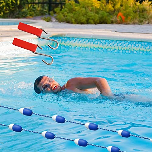 TUOYIBO 1/3/5/7/9/10 m Lange Schwimmleine für Schwimmbäder, schwimmende Sicherheitstrennwand für Schwimmbäder in Weiß und Blau, mit Bojenball und 2 Haken (Größe: 7 m/23 ft) von TUOYIBO