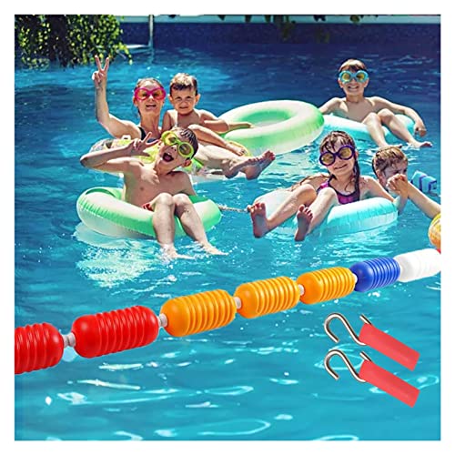 TUOYIBO 2/4/6/8/10 m langes Schwimmseil für Pools, Sicherheitstrennleine für Tiefe und Flache Bereiche, für eingebaute Pools/gefährliche Bereiche, mit 2 rostfreien Haken (Farbe: Durchmesser von TUOYIBO