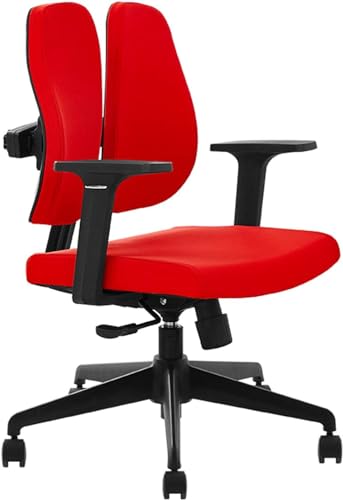 TUOYIBO Bürostuhl, Chef-Computer-Netz-Schreibtischstuhl, ergonomischer drehbarer Heimstuhl mit mittlerer Rückenlehne und Verstellbarer Rückenlehne für das Büro (Farbe: Rot) von TUOYIBO
