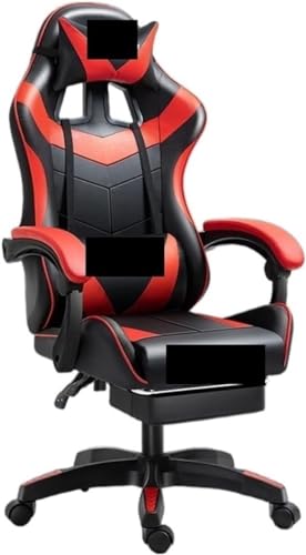 TUOYIBO Bürostuhl, Gaming-Stuhl, Computer-Home-Liegestuhl, ergonomischer Stuhl, Spielstuhl, Verstellbarer Drehstuhl, bequemer Bürostuhl (Farbe: Schwarze und rote Füße) von TUOYIBO