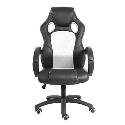TUOYIBO Bürostuhl, Gaming-Stuhl, hohe Rückenlehne, Bürostuhl, Schreibtischstuhl, Rennstuhl, Liegestuhl, Computerstuhl, Drehstuhl, PC-Stuhl (Farbe: Schwarz) von TUOYIBO