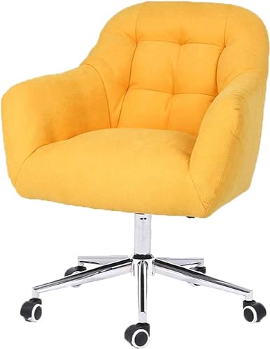 TUOYIBO Bürostuhl Drehstuhl Ergonomischer Verstellbarer Bürostuhl Samtgepolsterter Sitz Armlehnenloser Schreibtischstuhl Arbeitsstuhl Stuhl (Farbe: Gelb) erforderlich von TUOYIBO