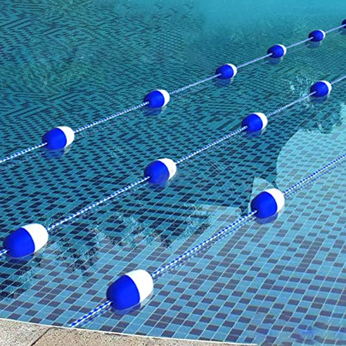 TUOYIBO Floats Pool Schwimmende Barriere Blau & Weiß 7 cm Breite Sicherheitsschwimmleine - Schwimmende Trennwand für Wasserbereiche im Innen- und Außenbereich mit Haken von TUOYIBO