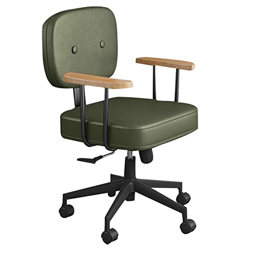 TUOYIBO Home-Office-Schreibtischstühle mit Rollen und Armlehnen, atmungsaktiv, niedlicher Schminkhocker, 360° drehbar, höhenverstellbar, Chefsessel (grün) von TUOYIBO