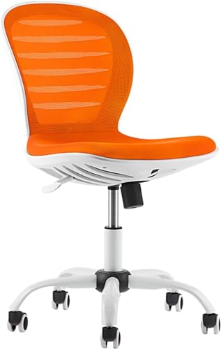 TUOYIBO Home-Office-Stuhl, höhenverstellbarer Netz-Dreh-Schreibtischstuhl, ergonomischer Computerstuhl mit mittlerer Rückenlehne, armloser Arbeitsstuhl, geeignet für Firmenwohnzimmer von TUOYIBO