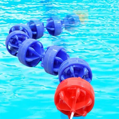 TUOYIBO Inground-Pool-Bahnen-Trennlinie für Sicherheitskordon, Pool-Sicherheitsseil mit Schwimmkörpern Rot Blau Gelb für kommerziellen Wettbewerb, Pool-Seile zum Teilen des Pools (Größe: 27 von TUOYIBO