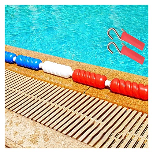 TUOYIBO PE-Pool-Seilschwimmer-Set mit 2 rostfreien Haken, UV- und kratzfesten Bojen, zur Erkennung des tiefen/flachen Endes, kein Zusammenbau erforderlich (Farbe: Durchmesser 9 cm, Größe: 13 von TUOYIBO