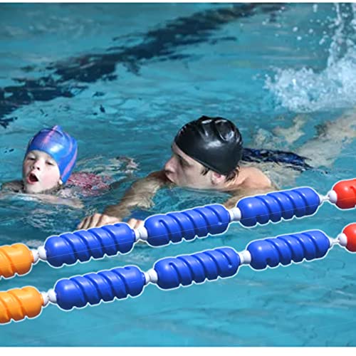 TUOYIBO Pool-Trennschwimmer mit Seil, Pool-Spurlinie mit 2 rostfreien Haken und 5 Bojen pro Meter, blau-weiße spiralförmige Bojenschnüre für effektive Sicht (Farbe: Stahldrahtseil, Größe: 1 von TUOYIBO