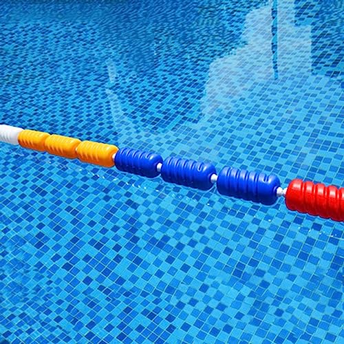 TUOYIBO Schwimmender Fahrbahnteiler ROS Pool Lane Sicherheitsschwimmleinen, Spiralförmige Fahrbahnmarkierung mit Edelstahlhaken, Geeignet zur Trennung von Einfahrten und Schwimmbereichen, Poolzubehö von TUOYIBO