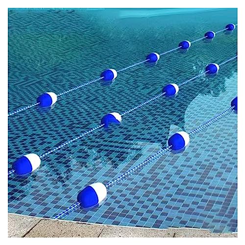 TUOYIBO Schwimmleinen-Trennlinie für Schwimmbäder, Sicherheits-Schwimmanleinen-Trennlinien-Sets für Schwimmbecken mit rostfreien Haken und zweifarbigen Schwimmbojen, für Ausrüstung zum Unterteilen v von TUOYIBO