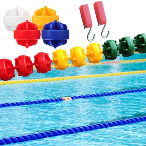 TUOYIBO Schwimmleinen-Trennseil-Sets für die Sicherheit im Pool, Anti-Wellen-Schwimmbecken-Seil mit 2 Haken, Schwimmbahn-Trennseile für Schwimmwettbewerbe von TUOYIBO
