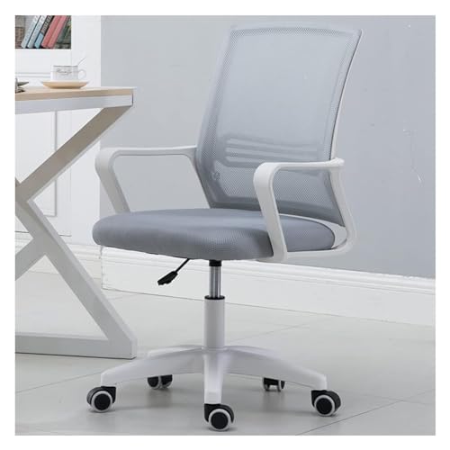 TUOYIBO Stuhl, drehbarer Schreibtischstuhl, Computer-Schreibtischstuhl, Netzrückenlehne und gepolsterter Netzsitz, Verstellbarer Arbeitsstuhl mit Armlehnen und 360°-Drehung/Grau/Größe von TUOYIBO