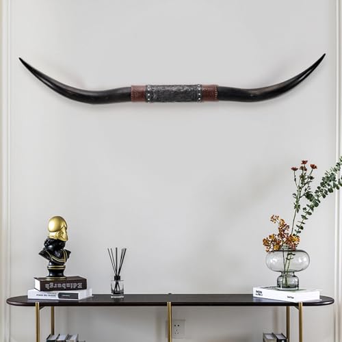 TUPAFJU 70" Lange Horn-Stierhörner,Longhorn-Schädel,Tierkopf-Wanddekor,künstliche Präparatoren,hohes Schädelartefakt,Longhorn-Wanddekor,Longhorn-Schädelkopf,Longhorn-Schädel-Wanddekor(B) von TUPAFJU