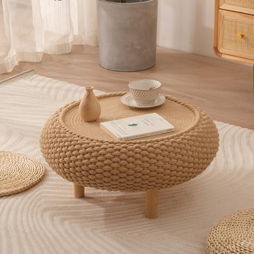 TUPAFJU Japanischer Tatami-Kaffeetisch, niedriger Tisch zum Sitzen auf dem Boden, Couchtisch aus Holz für Wohnzimmer (Hellbraun, klein) von TUPAFJU