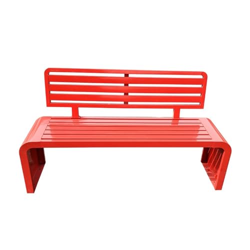 TUPAFJU Sitzbank mit rückenlehne, sitzbank mit lehne,parkbank metallbank,gartenbank,gartenbank Metall, (Color : Red, Size : 150cm) von TUPAFJU