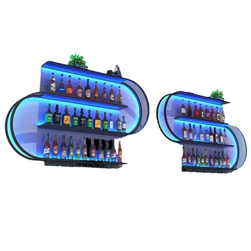 Weinregale mit Weinglashalter Flaschenrega,Wandregal Weinflaschenhalter,Modernes, an der Wand montiertes Weinregal,barmöbel,Flaschenregal Hängend,Schnapsschrank,für Küche, Weinkeller(Blue light,118in) Weinregale mit Weinglashalter Flaschenrega,Wandregal Weinflaschenhalter,Modernes, an der Wand montiertes Weinregal,barmöbel,Flaschenregal Hängend,Schnapsschrank,für Küche, Weinkeller(Blue light,118in) von TUPAFJU