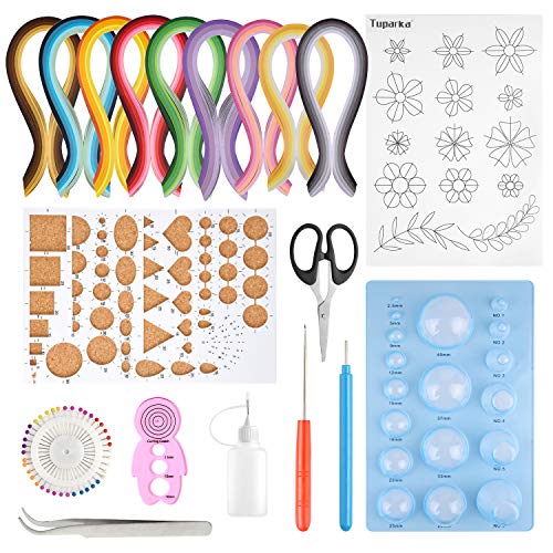 TUPARKA 19 STK. Papier Quilling Kits 45 Farben 900 Streifen Quilling Kunstdruckpapier DIY Craft von TUPARKA