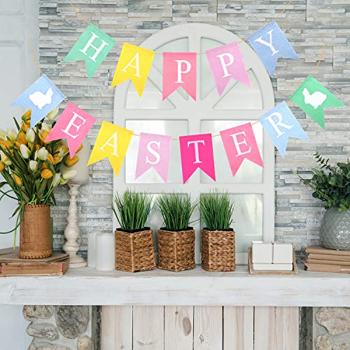 TUPARKA 2 Stücke Ostern Girlande, Frohe Ostern Banner Ostern Bunting Girlande Dekorationen für Ostern Party Supplies von TUPARKA