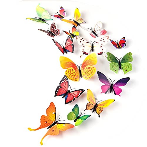 TUPARKA 36 Stück 3D Schmetterlinge Deko Schmetterling Wanddeko Butterfly Wandsticker 3D Wandtatoo Schmetterlinge Balkon Deko (Farbe mischen) von TUPARKA