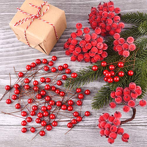 TUPARKA Rot Holly Beeren Weihnachten Dekoration, Weihnachtskranz der Versorgungen, Weihnachtsbaum Blumen Dekorations Tischschmuck Macht von TUPARKA