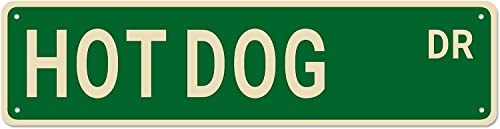 Hot Dog Street Blechschilder, Wanddekoration für Zuhause/Küche/Männerhöhle, hochwertige Metallschilder, 40,6 x 10,2 cm von TUPLNO