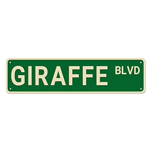 TUPLNO Giraffenschild, 40,6 x 10,2 cm, Metall-Wandhalterung, moderne Tier-Dekoration für Zuhause, Wanddekoration von TUPLNO