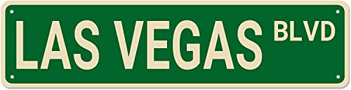 TUPLNO Las Vegas BLVD Straßenschild, Las Vegas Dekor, Geschenk, lustige Wanddekoration für Zuhause/Schlafzimmer/Männerhöhle, hochwertige Metallschilder, 40,6 x 10,2 cm von TUPLNO