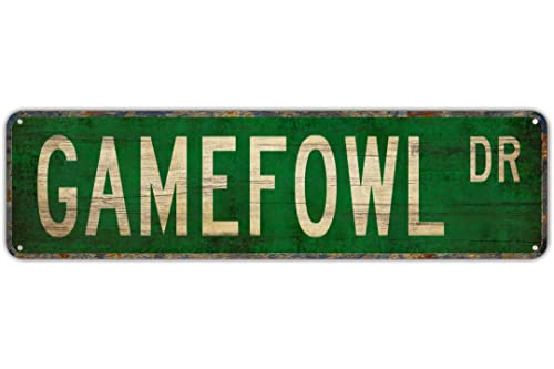 TUPLNO Straßenschild Gamefowl Geschenk Schild Gamefowl Dekor Straßenschild Indoor Outdoor Lustige Heimdekoration für Garagen Wohnzimmer Schlafzimmer Büros Wanddekoration 40,6 x 10,2 cm TUPLNO Straßenschild Gamefowl Geschenk Schild Gamefowl Dekor Straßenschild Indoor Outdoor Lustige Heimdekoration für Garagen Wohnzimmer Schlafzimmer Büros Wanddekoration 40,6 x 10,2 cm von TUPLNO