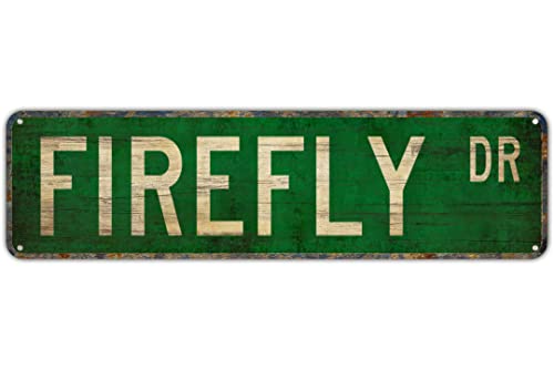 TUPLNO Street Firefly Geschenkschild Glühwürmchen-Dekor, Aluminium-Metallschild, rustikales Blechschild, Retro-Wanddekoration, 10 x 40 cm von TUPLNO