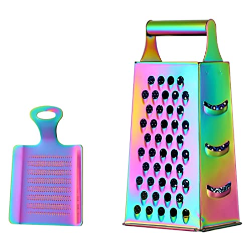 TUPMFG Regenbogen Klein Edelstahl Gemüsereibe, Vierkantreibe & Ingwerreibe zum Feinmahlen, Grobmahlen, Zerkleinern & Schneiden, spülmaschinenfest TUPMFG Regenbogen Klein Edelstahl Gemüsereibe, Vierkantreibe & Ingwerreibe zum Feinmahlen, Grobmahlen, Zerkleinern & Schneiden, spülmaschinenfest von TUPMFG
