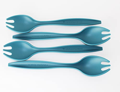 TUPPERWARE Allegra Besteck Salatbesteck Petrol 4-teilig + Kugelschreiber metallic von TUPPERWARE Mikrowelle