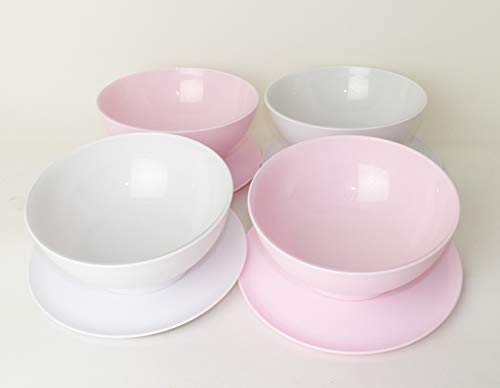 TUPPERWARE Allegra Servierschüssel 2x 275ml Rosa/Silber + 2x 275ml Weiß/Silber von Tupperware