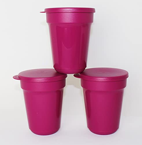 TUPPERWARE Aloha 3x Trinkbecher 470ml Beere Becher + Mini Trichter lila von TUPPERWARE Mikrowelle