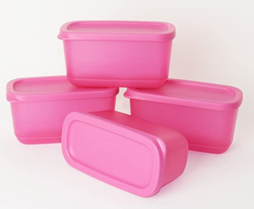 TUPPERWARE Eisscholle Cubix Gefrier-Behälter Gefrierbehälter 4X 250ml Pink + Mini Trichter Lila von Tupperware