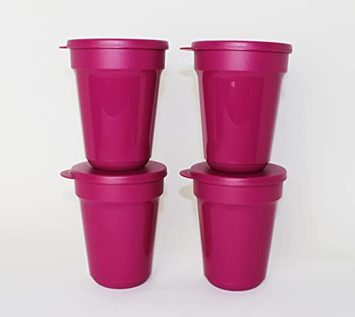 TUPPERWARE Mikrowelle Aloha 4x Trinkbecher 470ml Beere Becher + Mini Sieb lila von TUPPERWARE Mikrowelle