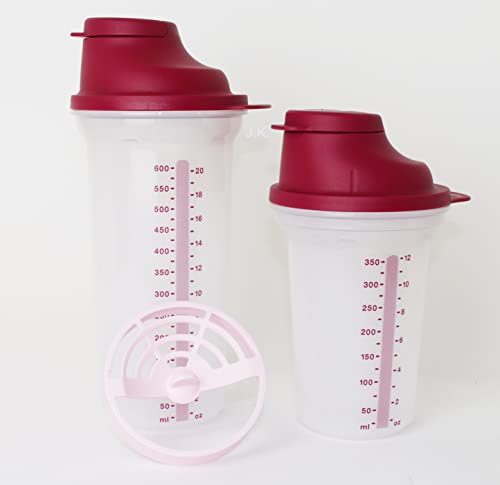 TUPPERWARE Mix-Fix Shaker 1x 600ml Shaky BEERE + 1x 350ml BEERE Shake-It + Kugelschreiber metallic Touchpen von Tupperware