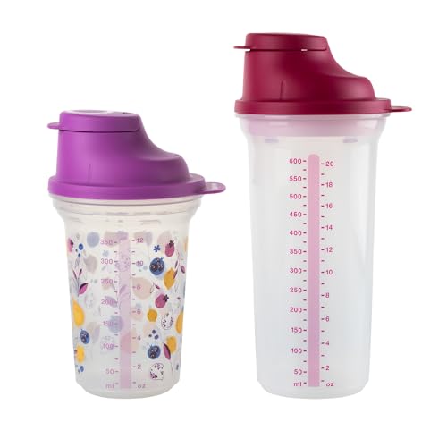 TUPPERWARE Mix-Fix Shaker 1x 600ml Shaky BEERE + 1x 350ml BEERE Shake-It + Kugelschreiber metallic Touchpen von TUPPERWARE Mikrowelle