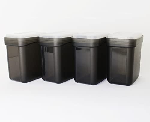 TUPPERWARE Swing Dose schwarz 4X 450ml Vorratsdose + Kugelschreiber metallic von TUPPERWARE Mikrowelle