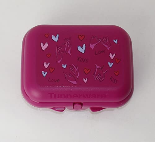 TUPPERWARE Twin 1x Gr. 2 Herzen Pink Brotdose Pausenbrot Snackbox + Kugelschreiber Touchpen metallic von Tupperware