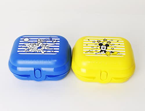 TUPPERWARE Twin 2X Gr. 1 Micky Maus + Donald Brotdose, Snackbox, Lunchbox + Kugelschreiber metallic Touchpen von Tupperware