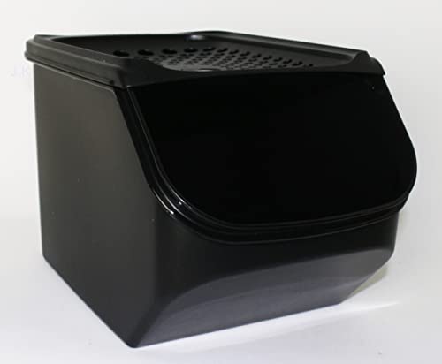 TUPPERWARE Zwiebel-Lager 5,5L schwarz Vorratslagerung + Joghurtbecher von TUPPERWARE Mikrowelle