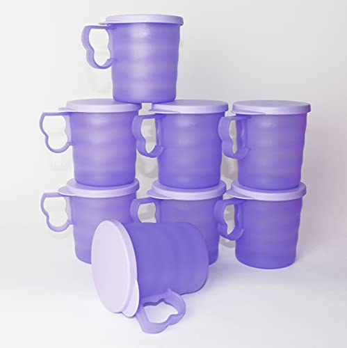 Tupperware Junge Welle 8X Trinkbecher mit Henkel 350ml Hell Lila + Hängelöffel Tupperware Junge Welle 8X Trinkbecher mit Henkel 350ml Hell Lila + Hängelöffel von Tupperware