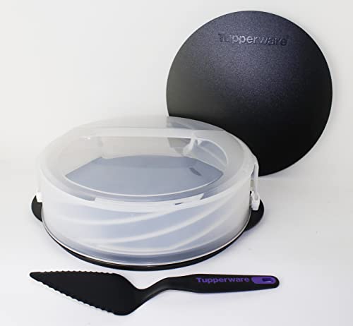 Tupperware Tortentwist Schwarz/Transparent + Tortenschaufel + Schneidrunde + Joghurtbecher von Tupperware