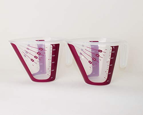TUPPERWARE Messbecher 2x 1L CombiPlus Messgenau Beere + Mini Trichter Lila von TUPPERWARE Tafelperle