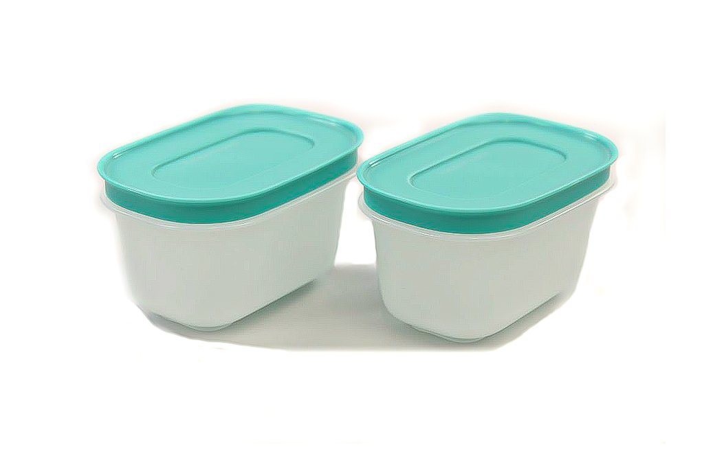 TUPPERWARE Frischhaltedose Gefrier-Behälter Eiskristall 170 ml (2) minze-weiß von TUPPERWARE