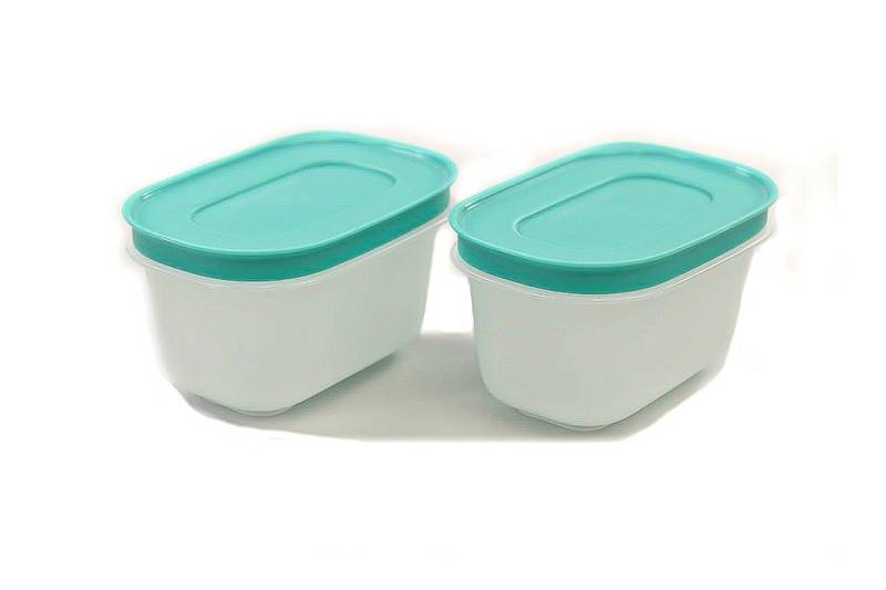 TUPPERWARE Frischhaltedose Gefrier-Behälter Eiskristall 170 ml (2) minze-weiß von TUPPERWARE