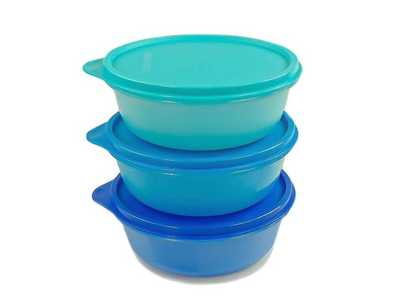 TUPPERWARE Frischhaltedose Hit-Parade 630ml dunkelblau+hellblau+ türkis von TUPPERWARE
