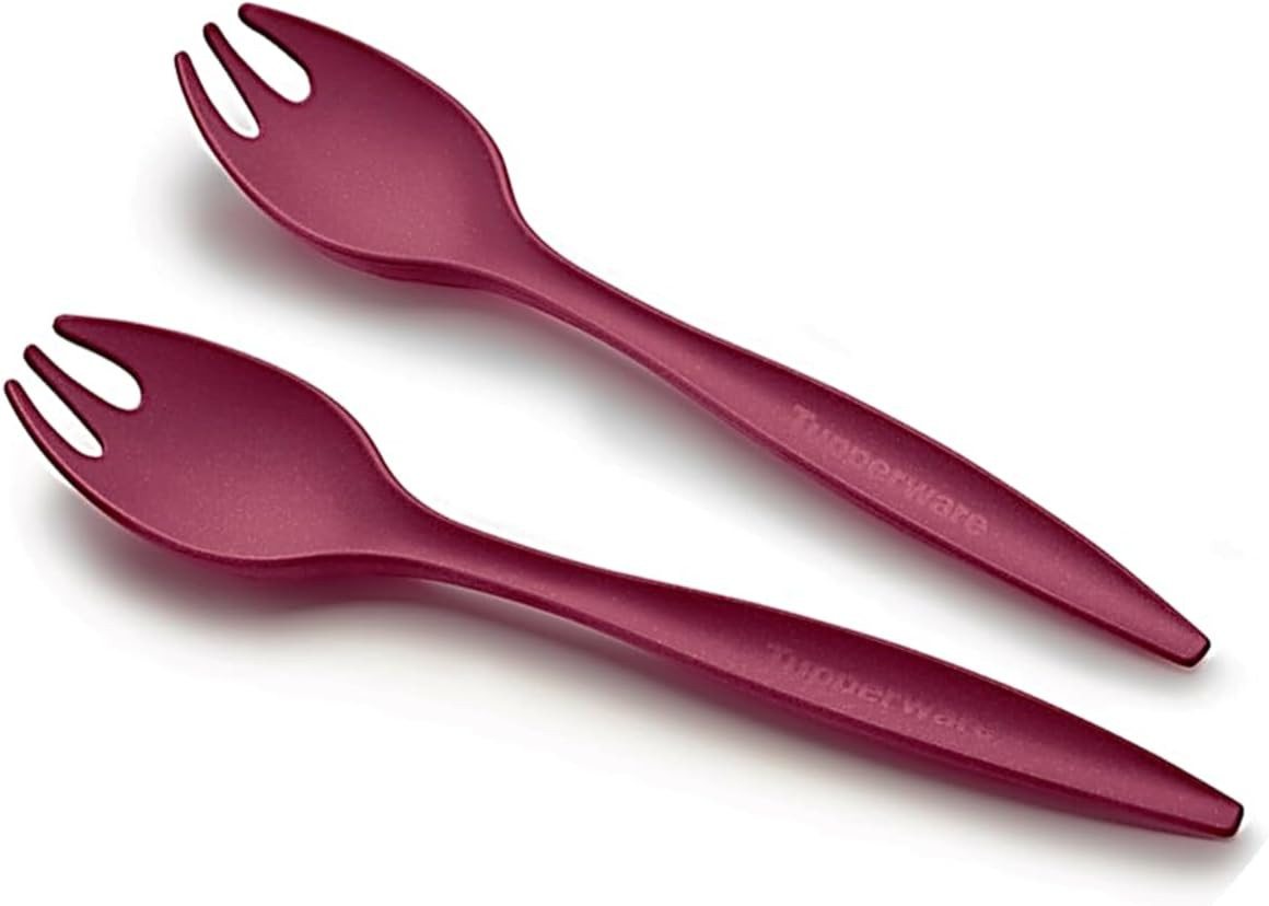 TUPPERWARE Salatbesteck Tupperware Allegra Salatbesteck Set in merlot von TUPPERWARE
